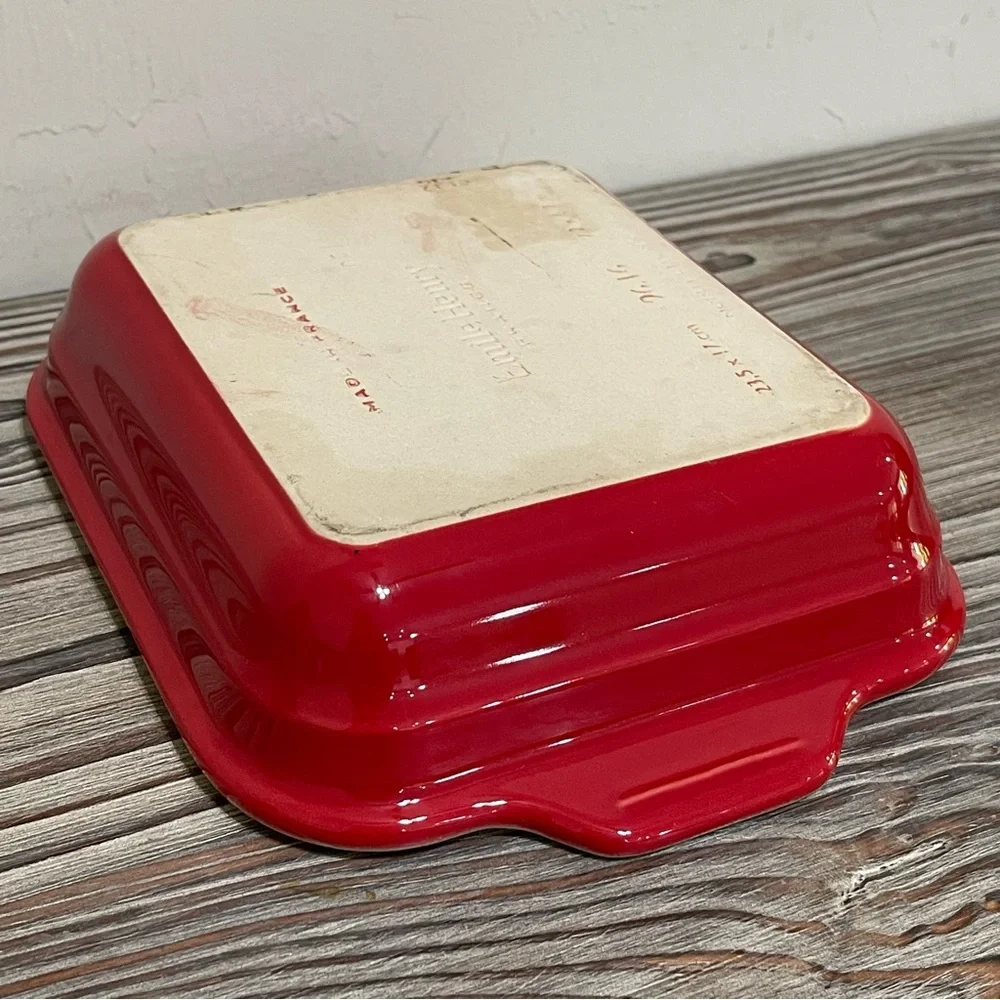 Emile Henry France Modern Classics Red Ceramic Rectangular Baking Dish 9.2